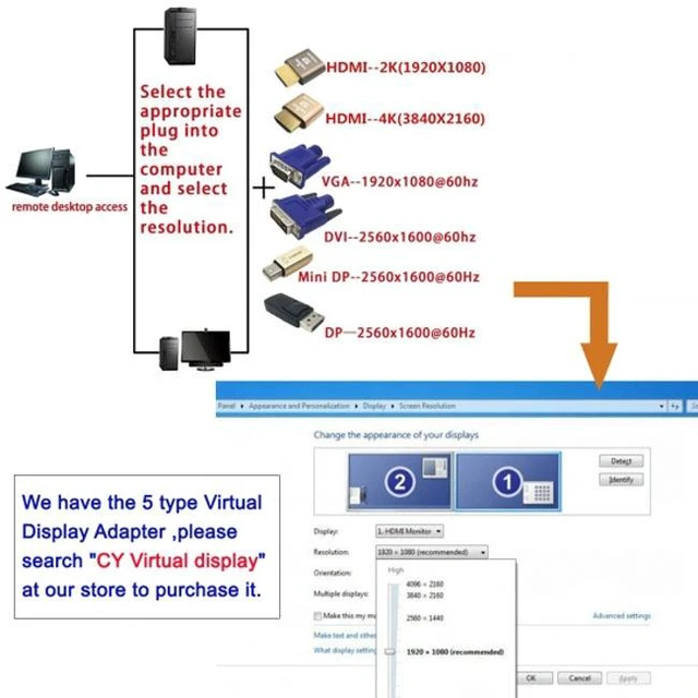 Alt view image 6 of 6 - WRIARICH Virtual Display EDID Adapter Mini DP Displayport Plug Display 2560x1600p@60Hz DP-114
