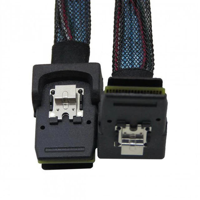 Alt view image 4 of 7 - WRIARICH 1m SFF-8087 Mini SAS 4i 36 Pin to 36Pin Right 90 Degree Angled Cable