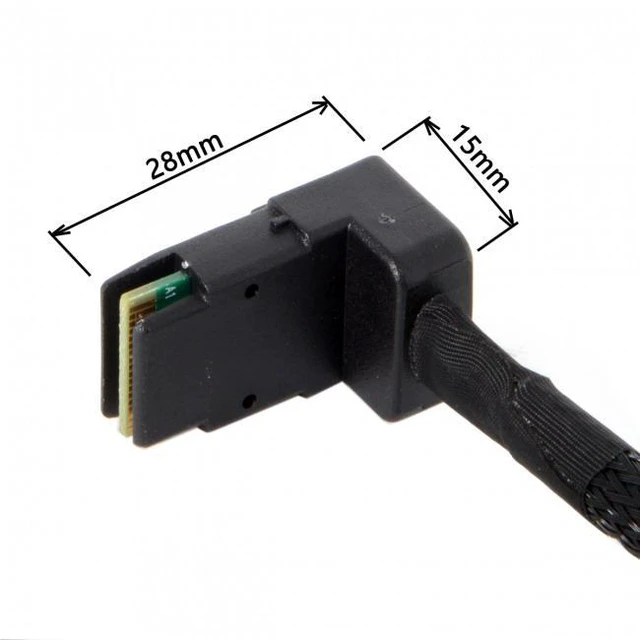 Alt view image 5 of 7 - WRIARICH 1m SFF-8087 Mini SAS 4i 36 Pin to 36Pin Right 90 Degree Angled Cable