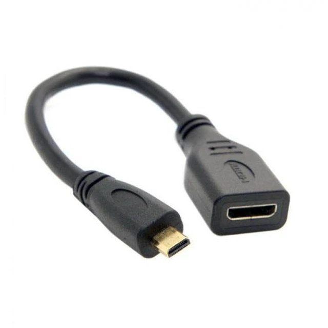 Main image of WRIARICH HD-031 D Type Micro HDMI 1.4 Male to Mini HDMI 1.4 Female C Type Extension Cable 10cm for Laptop PC HDTV