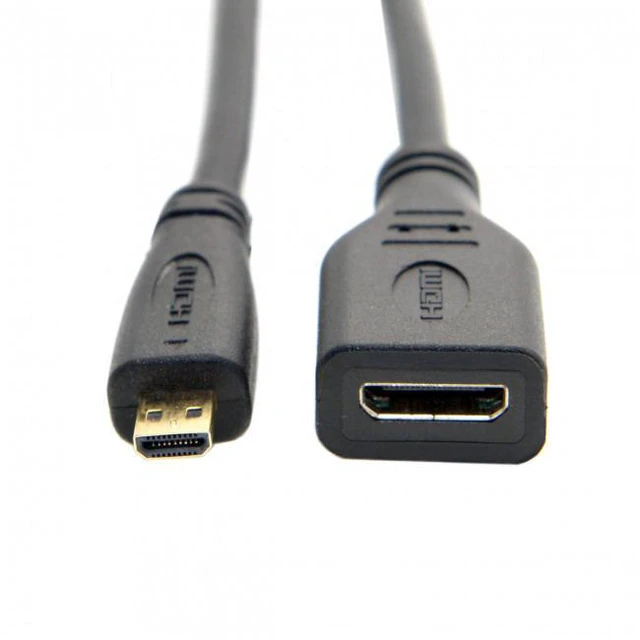 Alt view image 5 of 7 - WRIARICH HD-031 D Type Micro HDMI 1.4 Male to Mini HDMI 1.4 Female C Type Extension Cable 10cm for Laptop PC HDTV