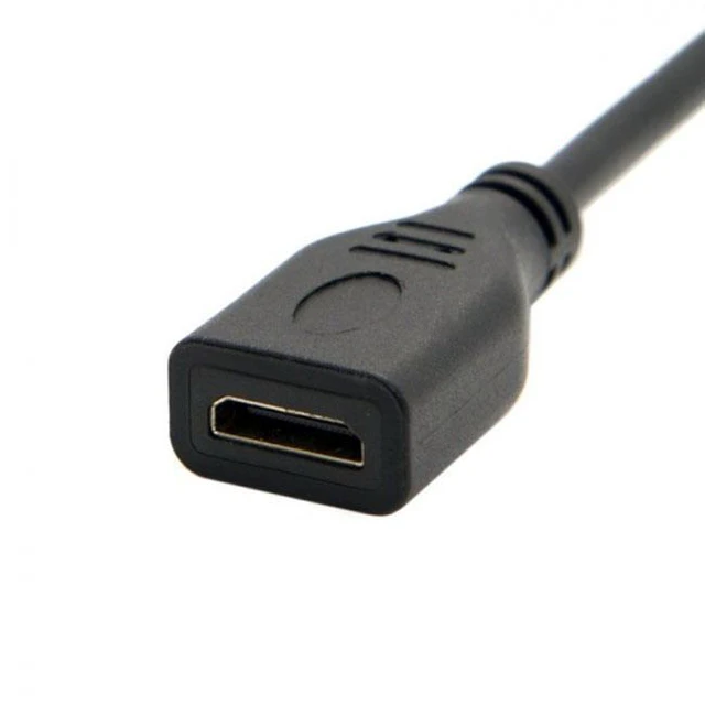 Alt view image 2 of 7 - WRIARICH HD-031 D Type Micro HDMI 1.4 Male to Mini HDMI 1.4 Female C Type Extension Cable 10cm for Laptop PC HDTV