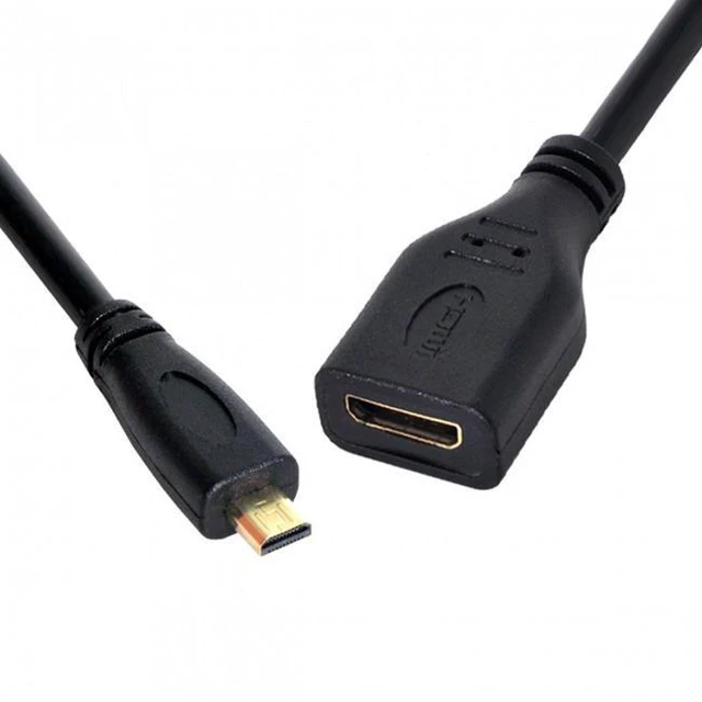 Alt view image 7 of 7 - WRIARICH HD-031 D Type Micro HDMI 1.4 Male to Mini HDMI 1.4 Female C Type Extension Cable 10cm for Laptop PC HDTV