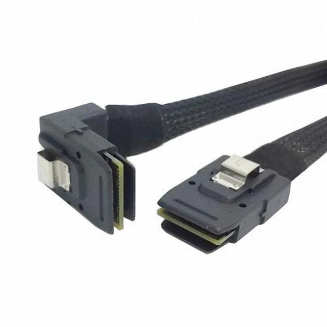 Alt view image 3 of 7 - WRIARICH 1m SFF-8087 Mini SAS 4i 36 Pin to 36Pin Right 90 Degree Angled Cable SF-031-1.0M