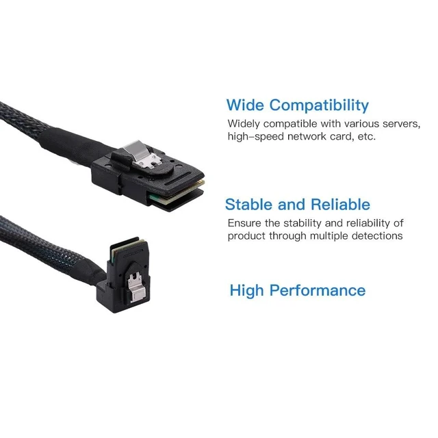 Alt view image 5 of 7 - WRIARICH 1m SFF-8087 Mini SAS 4i 36 Pin to 36Pin Right 90 Degree Angled Cable SF-031-1.0M