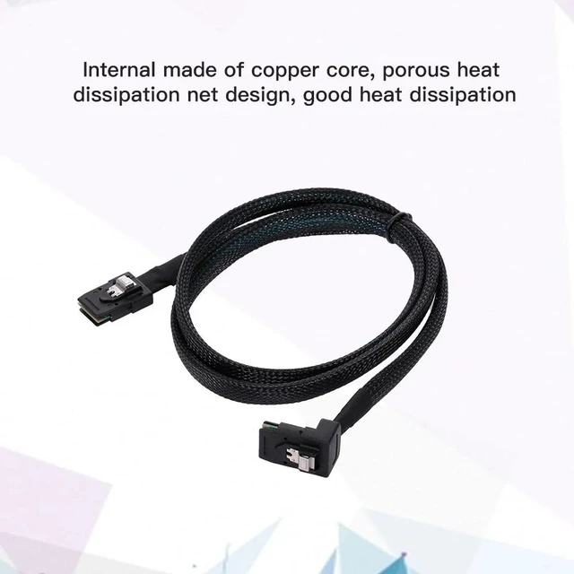 Alt view image 7 of 7 - WRIARICH 1m SFF-8087 Mini SAS 4i 36 Pin to 36Pin Right 90 Degree Angled Cable SF-031-1.0M