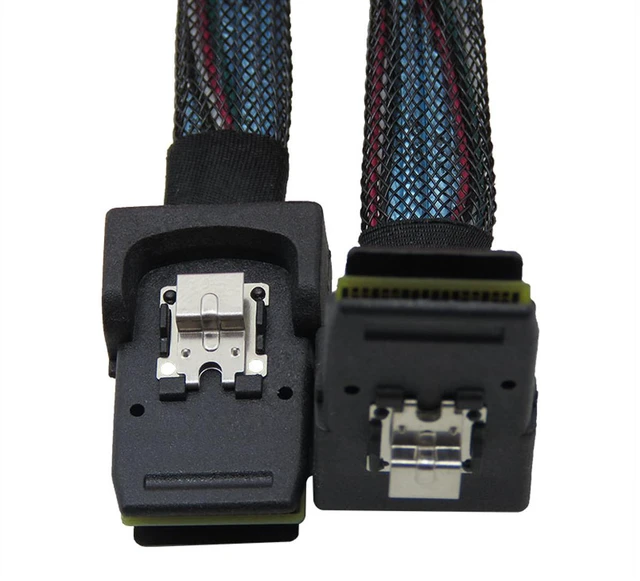 Main image of WRIARICH 1m SFF-8087 Mini SAS 4i 36 Pin to 36Pin Right 90 Degree Angled Cable SF-031-1.0M