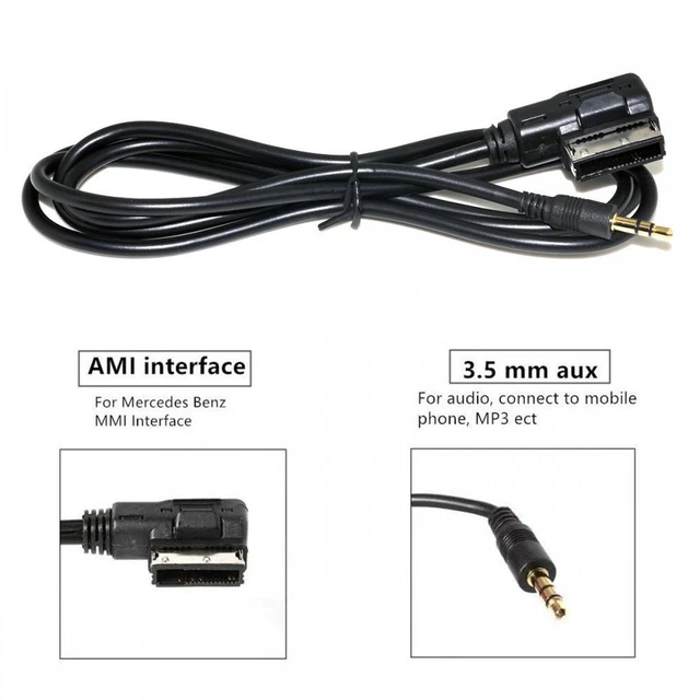 Alt view image 5 of 7 - WRIARICH AMI MDI to 3.5mm Audio AUX Male Music Cable Compatible with Benz 2008-2016 Music Interface 1.3m