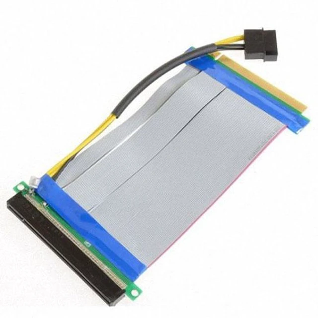Alt view image 3 of 5 - WRIARICH PCI-E Express 16X to 16x Riser Extender Card with Molex IDE Power & Ribbon Cable 20cm EP-074