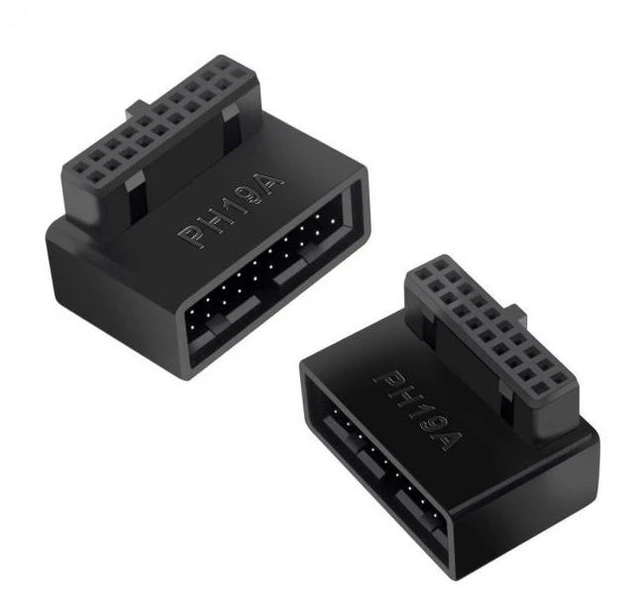 Main image of WRIARICH 1Set USB 3.0 20pin Male to Female Extension Adapter Up & Down Angled 90 Degree Overmold