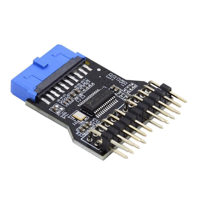 Alt view image 2 of 7 - WRIARICH Motherboard 19pin USB 3.0 Header 1 to 2 USB2.0 9Pin Female Extension HUB Connector Adapter Port Multilier