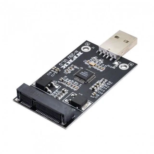 Alt view image 2 of 7 - WRIARICH Mini PCI-E mSATA to USB 2.0 External SSD PCBA Conveter Adapter Pen Driver Card without Case