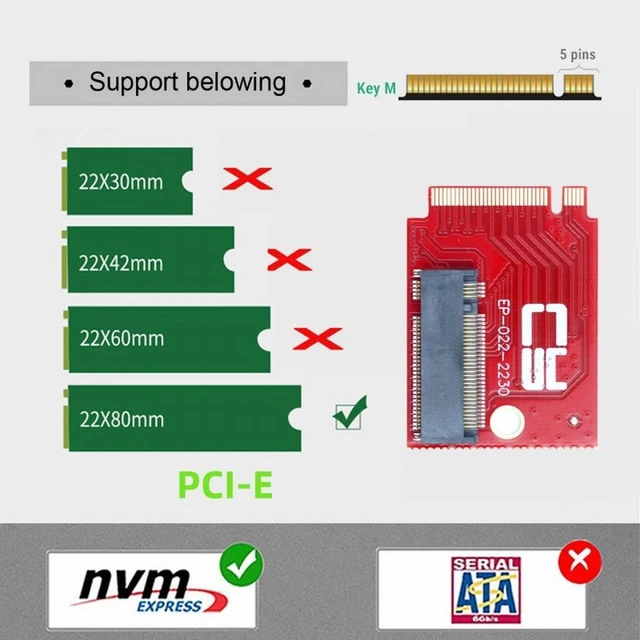 Alt view image 4 of 7 - WRIARICH NVME M-Key 22x30mm to 22x80mm NGFF Extension SSD Upgrade Adapter Compatible with ROG Ally Gaming
