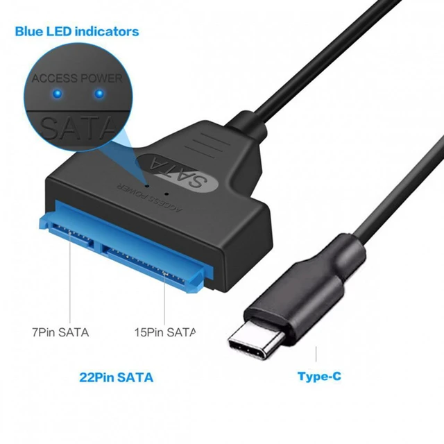 Alt view image 4 of 7 - WRIARICH 5Gbps Type-C USB 3.1 Male to SATA 22 Pin 2.5" Hard disk driver SSD Adapter Cable for Laptop