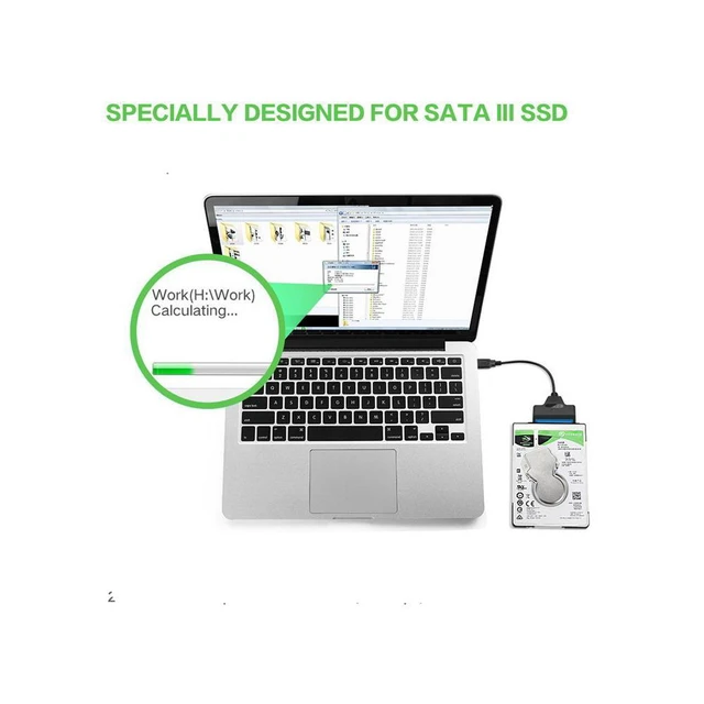 Alt view image 6 of 7 - WRIARICH 5Gbps Type-C USB 3.1 Male to SATA 22 Pin 2.5" Hard disk driver SSD Adapter Cable for Laptop
