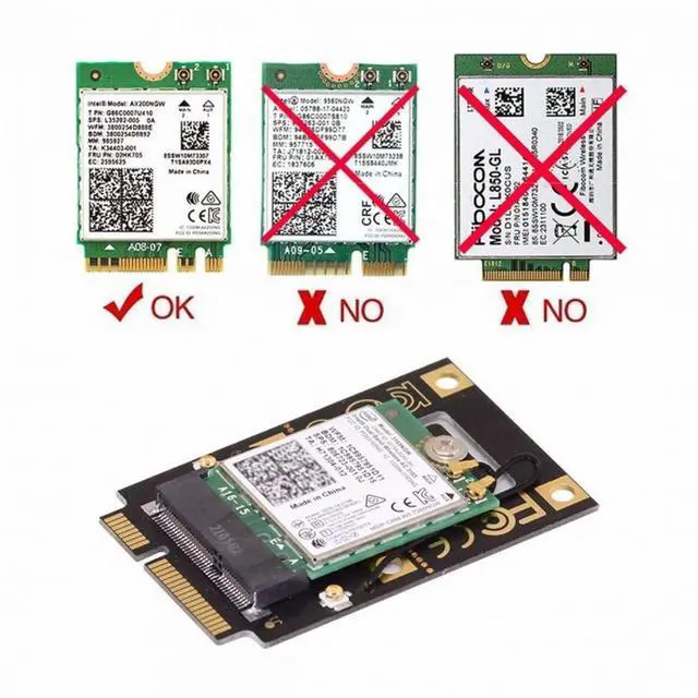 Alt view image 5 of 7 - WRIARICH NGFF M.2 Key-A to Mini PCI-E PCI Express Converter Adapter for 9260 8265 7260 AC Wifi Bluetooth Wireless Card