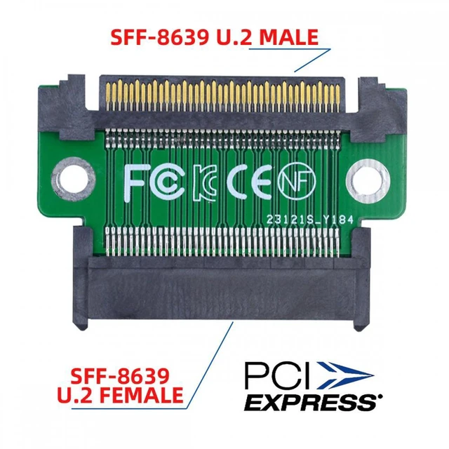 Alt view image 4 of 7 - WRIARICH SFF-8639 NVME U.2 U2 PCIe 4.0 SSD Adapter Male to Female Extension 68pin PCI Express PCBA