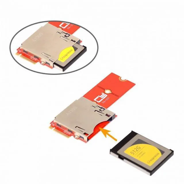 Alt view image 7 of 7 - WRIARICH NGFF M.2 NVMe Mainboard to CF Express Extension Adapter M2 M-key for CFE Type-B Support R5 Z6 Z7 Memory Card