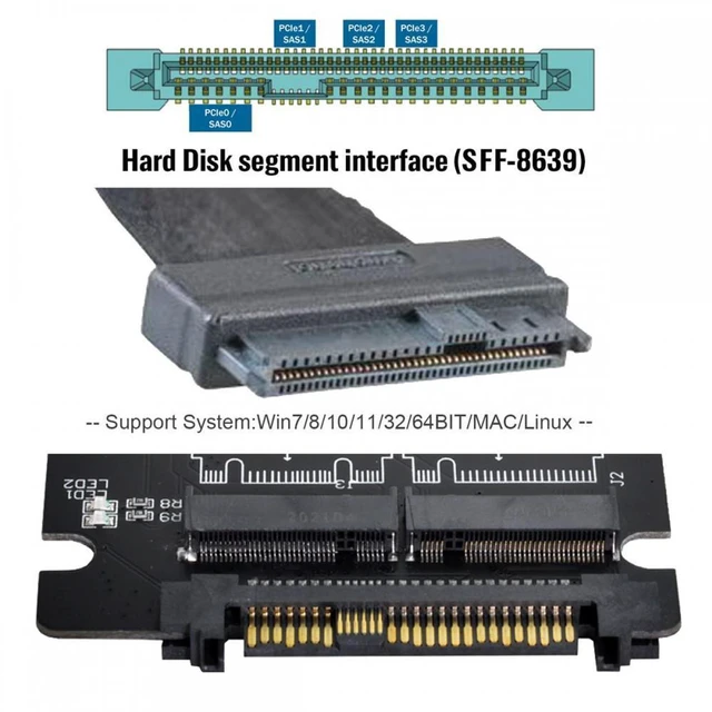 Alt view image 7 of 7 - WRIARICH SFF-8639 NVME U.2 to Combo NGFF M.2 M-key SATA PCIe SSD Adapter for Mainboard Compatible with SSD 750 p3600 p3700
