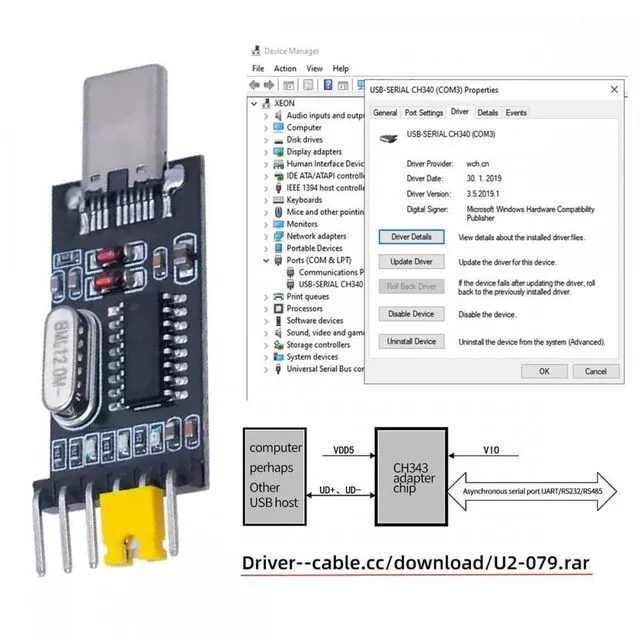 Alt view image 3 of 7 - WRIARICH Cable USB-C Type-C Male To TTL Converter UART STC Module Serial Programmer CH340G CH340 3.3V 5V Adapter Replace PL-2303