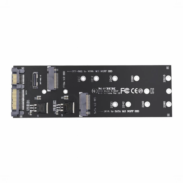 Alt view image 2 of 7 - WRIARICH Oculink SFF-8612 8611 to U.2 Kit M-Key to NVME PCIe SSD and NGFF to SATA Adapter for Mainboard