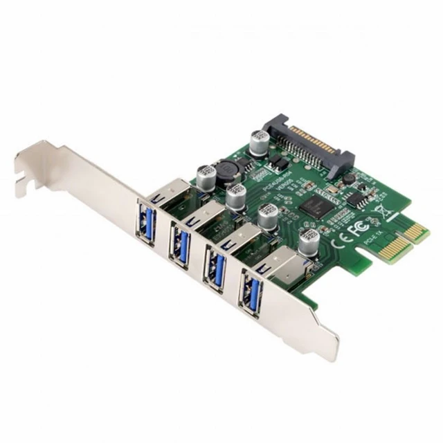 Alt view image 3 of 7 - WRIARICH Low Profile 4 Ports PCI-E to USB 3.0 HUB PCI Express Expansion Card Adapter 5Gbps for Motherboard
