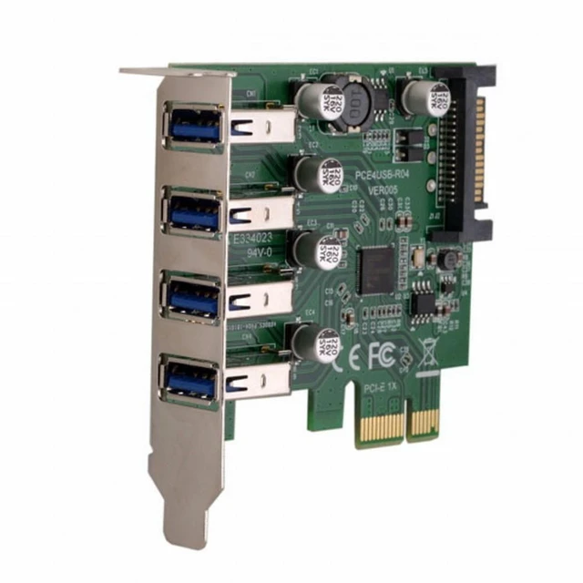 Alt view image 4 of 7 - WRIARICH Low Profile 4 Ports PCI-E to USB 3.0 HUB PCI Express Expansion Card Adapter 5Gbps for Motherboard
