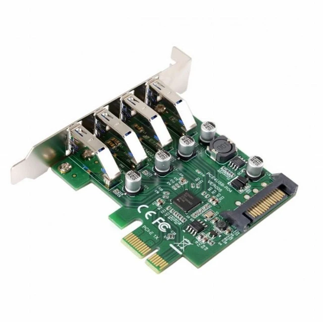 Main image of WRIARICH Low Profile 4 Ports PCI-E to USB 3.0 HUB PCI Express Expansion Card Adapter 5Gbps for Motherboard
