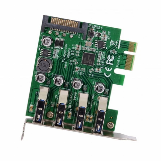 Alt view image 7 of 7 - WRIARICH Low Profile 4 Ports PCI-E to USB 3.0 HUB PCI Express Expansion Card Adapter 5Gbps for Motherboard