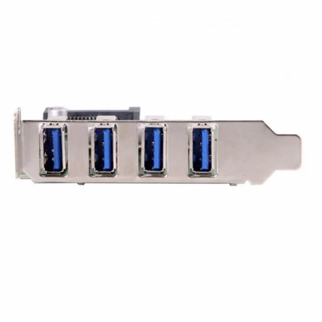 Alt view image 5 of 7 - WRIARICH Low Profile 4 Ports PCI-E to USB 3.0 HUB PCI Express Expansion Card Adapter 5Gbps for Motherboard