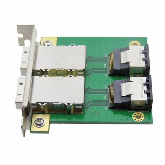 Alt view image 5 of 7 - WRIARICH Dual Ports Mini SAS SFF-8088 To SAS 36Pin SFF-8087 PCBA Female Adapter With PCI Bracket