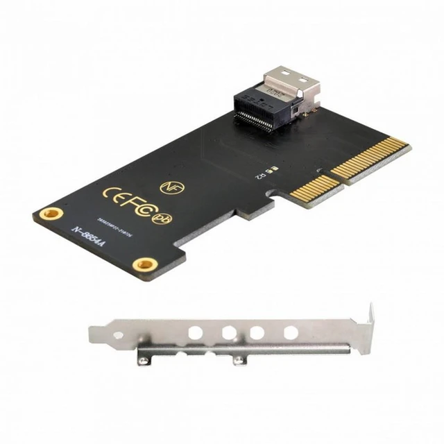 Alt view image 2 of 7 - WRIARICH PCI-E 4X to U.2 U2 Kit SFF-8639 to SFF-8654 Slimline SAS NVME PCIe SSD Adapter for Mainboard