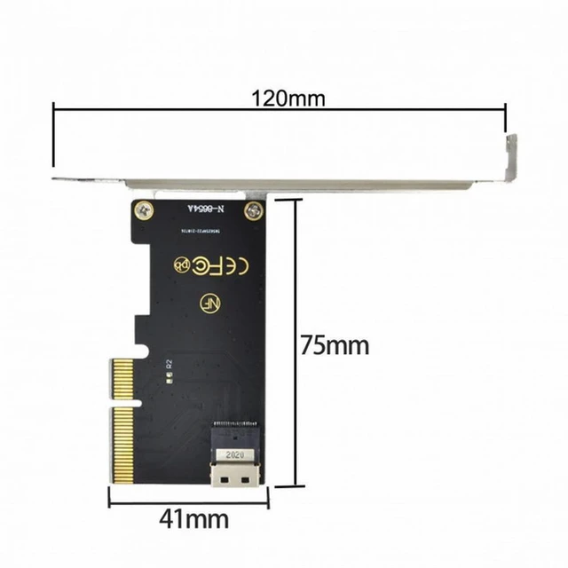 Alt view image 4 of 7 - WRIARICH PCI-E 4X to U.2 U2 Kit SFF-8639 to SFF-8654 Slimline SAS NVME PCIe SSD Adapter for Mainboard