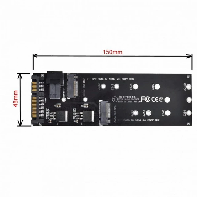 Alt view image 4 of 7 - WRIARICH SFF-8643 to U2 Kit NGFF M-Key to HD Mini SAS NVME PCIe SSD SATA Adapter for Motherboard