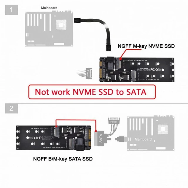 Alt view image 7 of 7 - WRIARICH SFF-8643 to U2 Kit NGFF M-Key to HD Mini SAS NVME PCIe SSD SATA Adapter for Motherboard