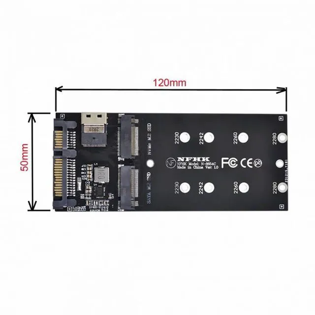 Alt view image 6 of 7 - WRIARICH SFF-8654 to U2 Kit NGFF M-Key to Slimline SAS NVME PCIe SSD SATA Adapter for Mainboard
