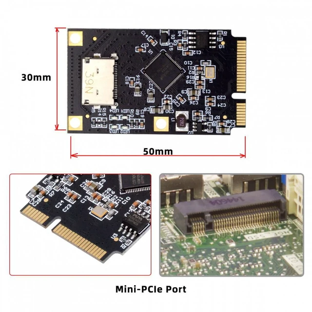 Alt view image 4 of 7 - WRIARICH Mini PCI-E PCI Express to Oculink SFF-8612 SFF-8611 SATA 3.0 Four Ports Adapter Converter 6Gbps Disk Extension Card for SSD