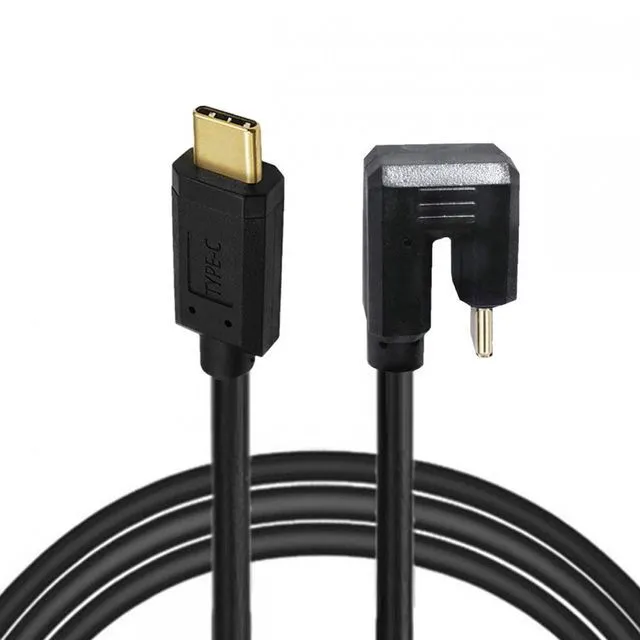 Main image of WRIARICH Cable USB3.1 Type-C Male to USB-C 360 Degree Opposite Back Angled 10Gbps Data 4K Cable 65W
