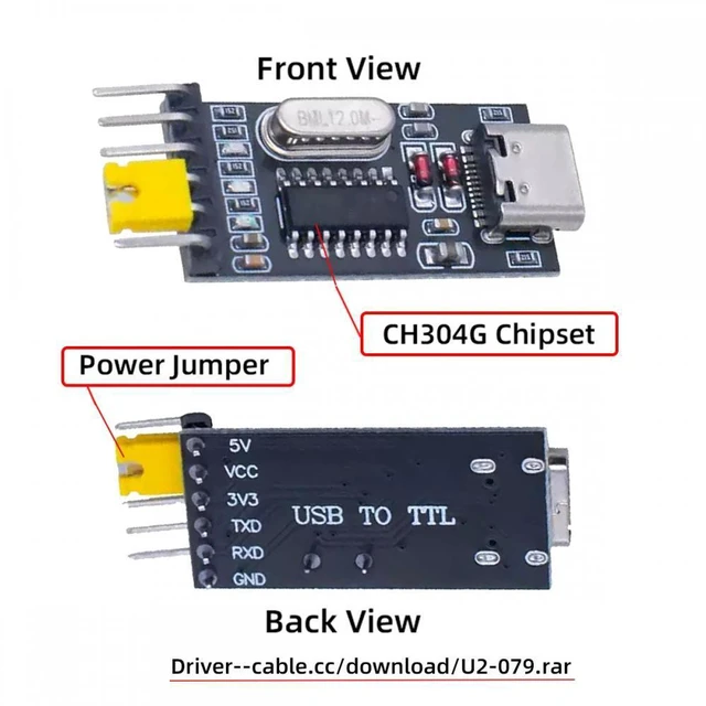 Alt view image 2 of 7 - WRIARICH USB-C Type-C Female To TTL Converter UART STC Module Serial Programmer CH340G CH340 3.3V 5V Adapter Replace PL-2303