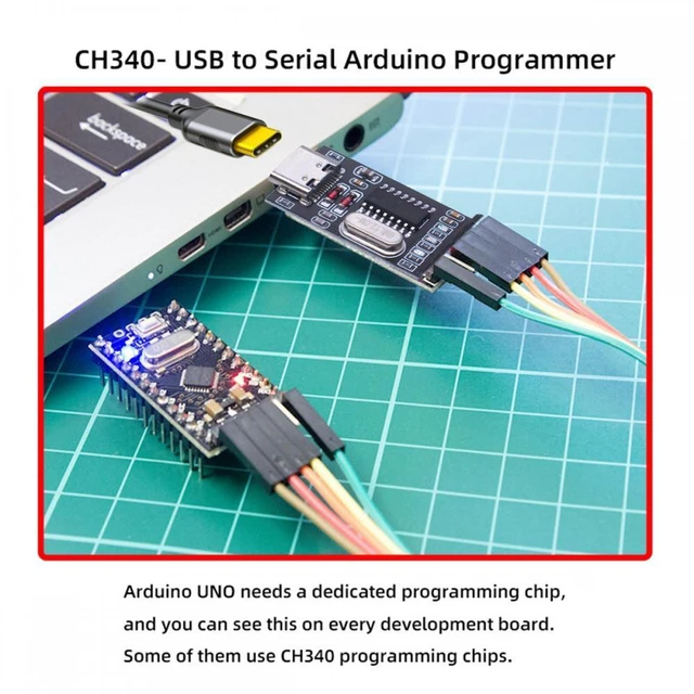 Alt view image 6 of 7 - WRIARICH USB-C Type-C Female To TTL Converter UART STC Module Serial Programmer CH340G CH340 3.3V 5V Adapter Replace PL-2303