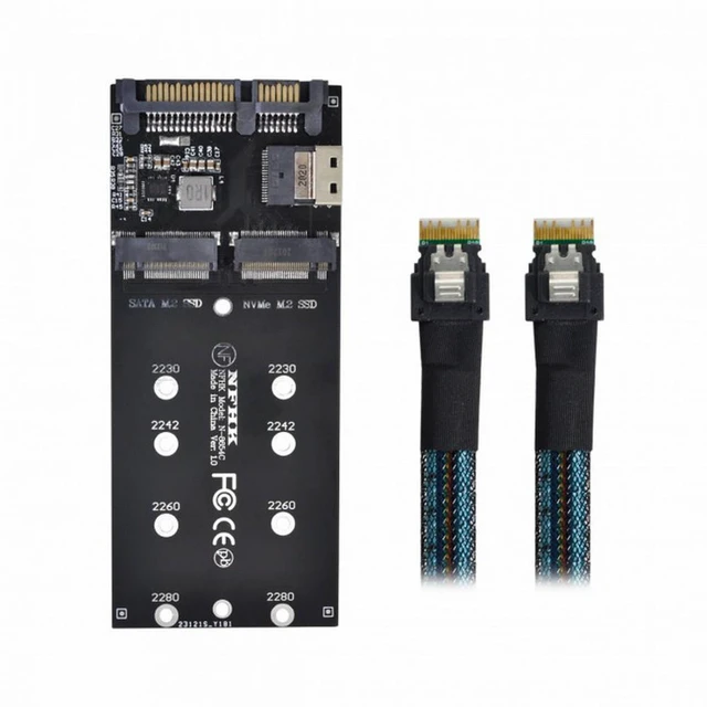 Main image of WRIARICH SFF-8654 Cable Card U2 Kit NGFF M-Key to Slimline SAS NVME PCIe SSD SATA Adapter for Mainboard