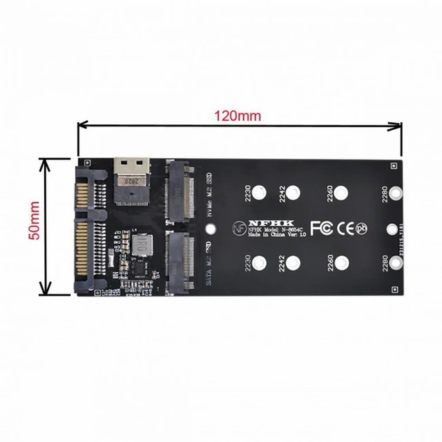 Alt view image 6 of 7 - WRIARICH SFF-8654 Cable Card U2 Kit NGFF M-Key to Slimline SAS NVME PCIe SSD SATA Adapter for Mainboard
