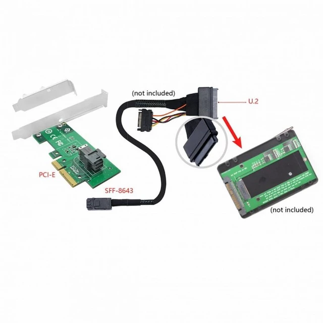 Alt view image 6 of 7 - WRIARICH PCI-E 4X to U.2 U2 Kit SFF-8639 NVME PCIe SSD Adapter for Mainboard SSD 750 p3600 p3700 M.2 SFF-8643