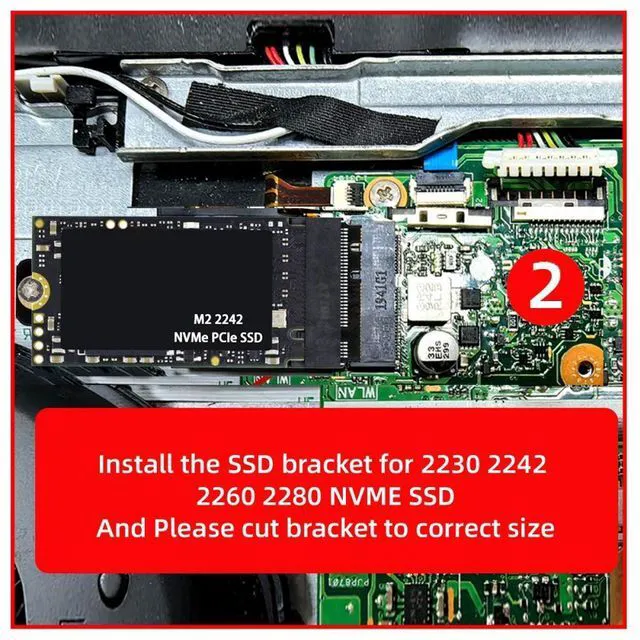 Alt view image 7 of 7 - WRIARICH 2230 NGFF A+E-Key Male to NVME M-key Female Extension Adapter for Laptop Mainboard SSD 2230 2242