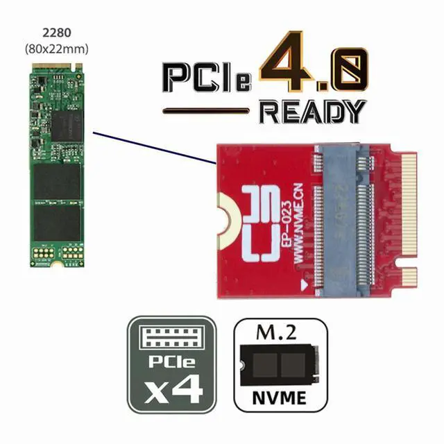 Alt view image 5 of 7 - WRIARICH NVME M-Key 22x30mm to 22x80mm NGFF Extension SSD Upgrade Adapter Compatible with ROG Flow X13 Gamings Laptop