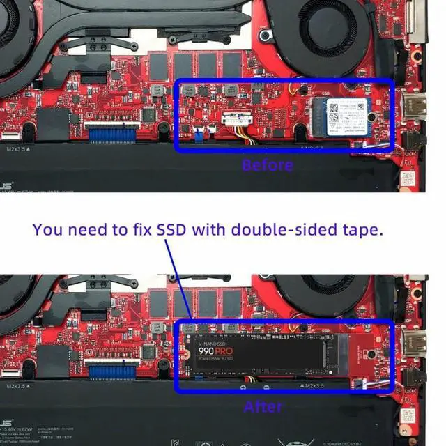 Alt view image 7 of 7 - WRIARICH NVME M-Key 22x30mm to 22x80mm NGFF Extension SSD Upgrade Adapter Compatible with ROG Flow X13 Gamings Laptop