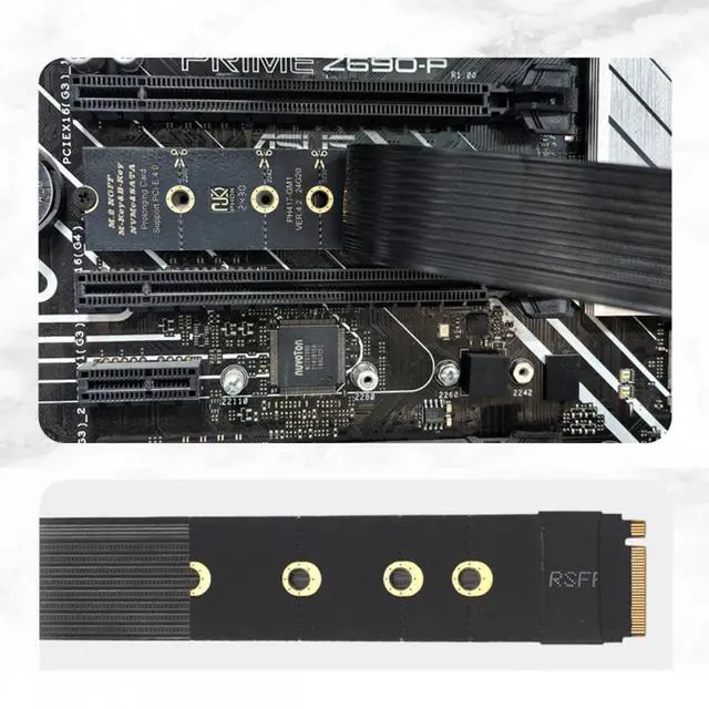 Alt view image 7 of 7 - WRIARICH M.2 NGFF NVMe M-Key to PCI-E X1 X4 X8 X16 Cable Graphics Card Extension Adapter PCI-Express for M2 2260 2280