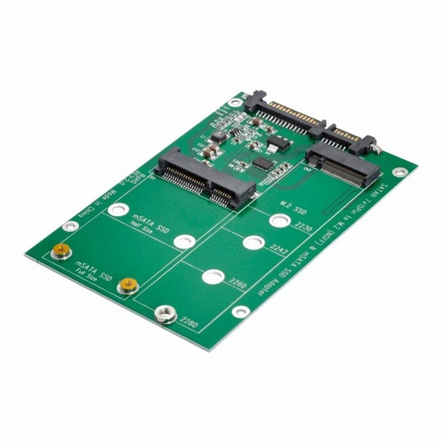 Alt view image 3 of 7 - WRIARICH 2 in 1 Combo Mini PCI- E 2 Lane M.2 NGFF mSATA SSD to SATA 3.0 III Adapter Converter PCBA