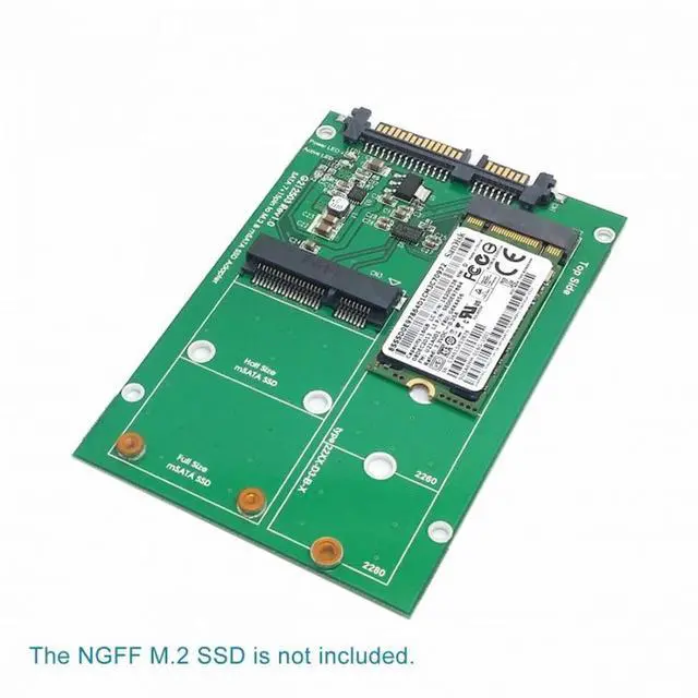 Alt view image 5 of 7 - WRIARICH 2 in 1 Combo Mini PCI- E 2 Lane M.2 NGFF mSATA SSD to SATA 3.0 III Adapter Converter PCBA