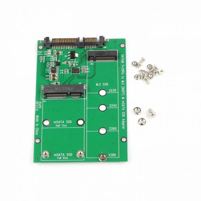 Alt view image 6 of 7 - WRIARICH 2 in 1 Combo Mini PCI- E 2 Lane M.2 NGFF mSATA SSD to SATA 3.0 III Adapter Converter PCBA